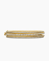 Pavé Crossover Three Row Bracelet in 18K Yellow Gold with Diamonds, 11mm